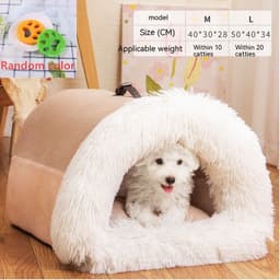image-New Splice Portable Pet Nest Portable Autumn And Winter Warm Dog Nest Moisture-proof Long Fur Cat Nest Cross Border Pet Nest