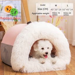 image-New Splice Portable Pet Nest Portable Autumn And Winter Warm Dog Nest Moisture-proof Long Fur Cat Nest Cross Border Pet Nest