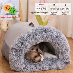 image-New Splice Portable Pet Nest Portable Autumn And Winter Warm Dog Nest Moisture-proof Long Fur Cat Nest Cross Border Pet Nest