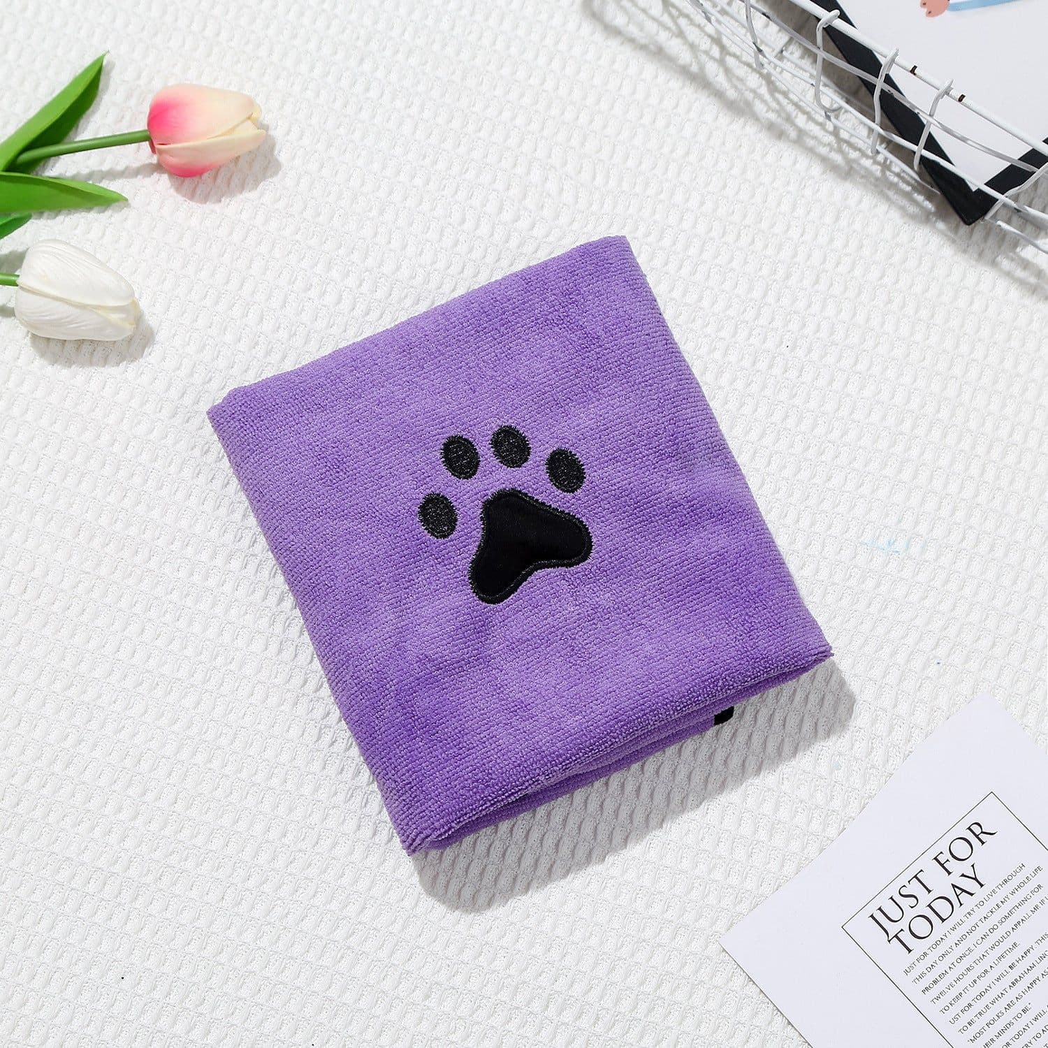 image-Dog Cat Quick-drying Bath Towel Soft Absorbent Coral Fleece Pet Bath Towel