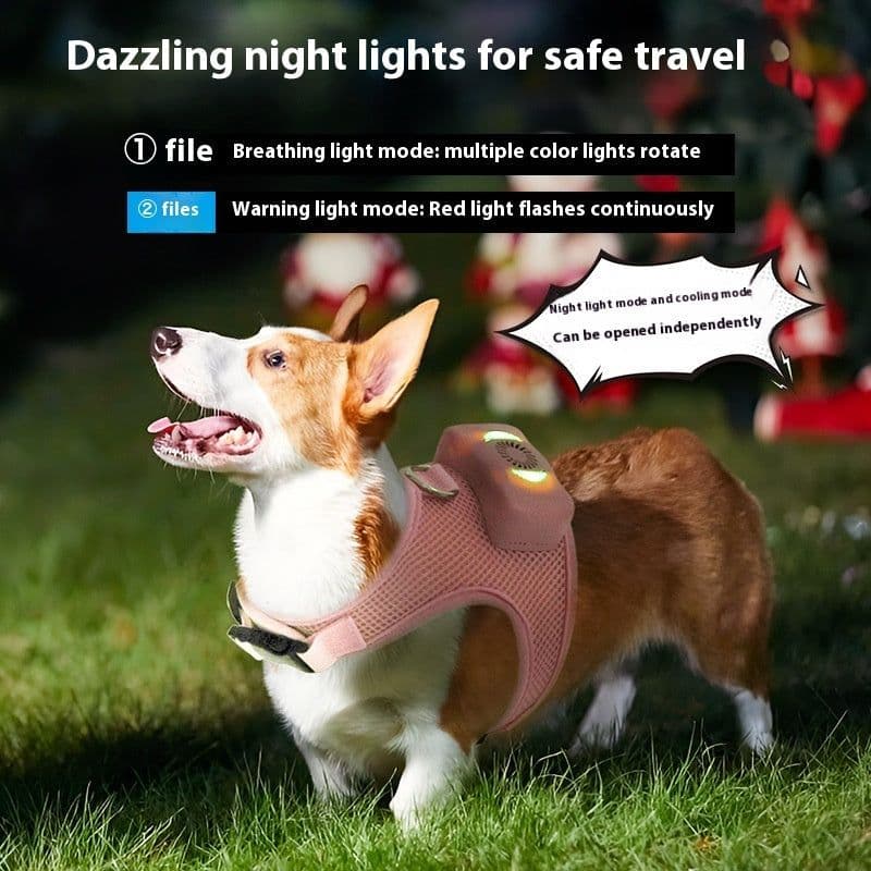 image-Pets Dog Vest Chest Strap Harness Air Conditioner Cooling And Breathable With Air Conditioner Pet Products