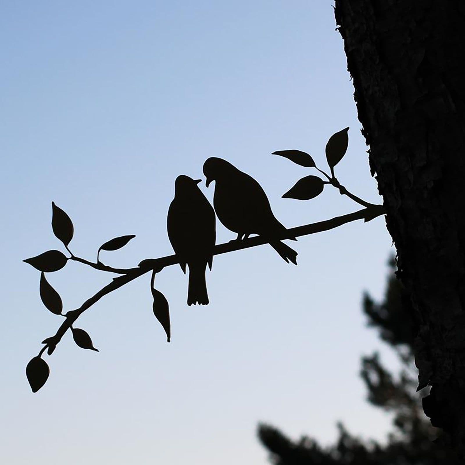 image-Bird Art Outdoor Garden Statues Backyard Lawn Stakes Metal Yard Decor Gift Garden Statues Decoration Ornament