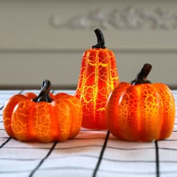 image-New Halloween Pumpkin Lantern Simulation Pumpkin LED Candle Lamp Resin Luminous Pumpkin