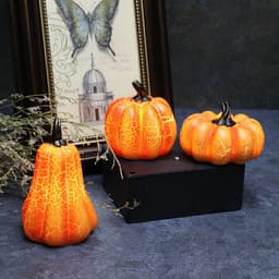 image-New Halloween Pumpkin Lantern Simulation Pumpkin LED Candle Lamp Resin Luminous Pumpkin