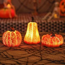 image-New Halloween Pumpkin Lantern Simulation Pumpkin LED Candle Lamp Resin Luminous Pumpkin