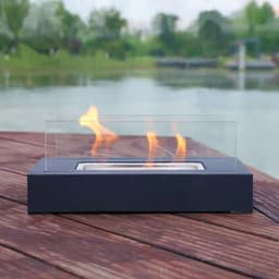 image-Indoor Fire Pit Mini Alcohol Lamp Fireplace Glass Table Accessories Personal Fireplace Indoor And Outdoor Camping Rectangle Fire Pit Alcohol Fireplace