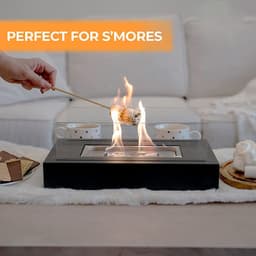 image-Indoor Fire Pit Mini Alcohol Lamp Fireplace Glass Table Accessories Personal Fireplace Indoor And Outdoor Camping Rectangle Fire Pit Alcohol Fireplace