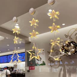 image-Christmas 3pcs LED Light Star Xmas Tree Hanging Sucker Lamp Window Ornaments Decoration For Home Xmas Navidad New Year Decor Christmas Decorations
