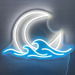 image-Bedroom Neon Moon Children's Room Decoration Small Night Lamp Warm Birthday Gift