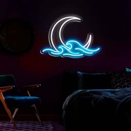 image-Bedroom Neon Moon Children's Room Decoration Small Night Lamp Warm Birthday Gift