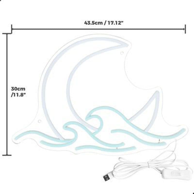 image-Bedroom Neon Moon Children's Room Decoration Small Night Lamp Warm Birthday Gift