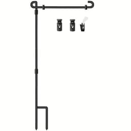 image-Garden Flag Stand Metal Linen Garden Flag Decoration