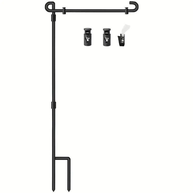 image-Garden Flag Stand Metal Linen Garden Flag Decoration