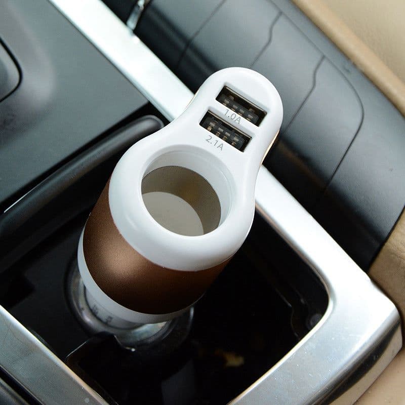 image-Car Charger One For Three Car Cigarette Lighter Dual Usb Fast Charge Transfer Interface Universal Smart Phone Car Charger