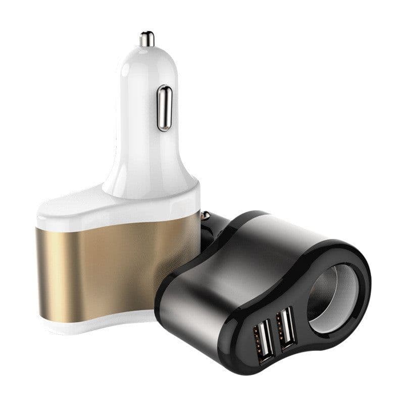 image-Car Charger One For Three Car Cigarette Lighter Dual Usb Fast Charge Transfer Interface Universal Smart Phone Car Charger
