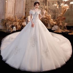 image-Wedding Dress Trailing Heavy Industry One-shoulder Bridal Temperament Female Forest Super Fairy Dream Starry Sky Skirt