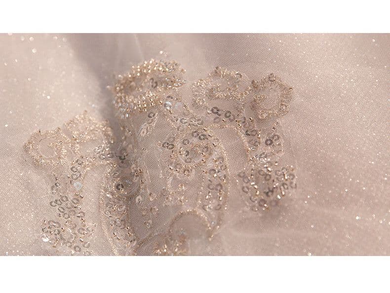 image-Wedding Dress Trailing Heavy Industry One-shoulder Bridal Temperament Female Forest Super Fairy Dream Starry Sky Skirt