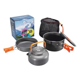 image-Outdoor Camping 2-3 Person Pot And Teapot Combo Hard Alumina Pot Portable Camping Pot Combo