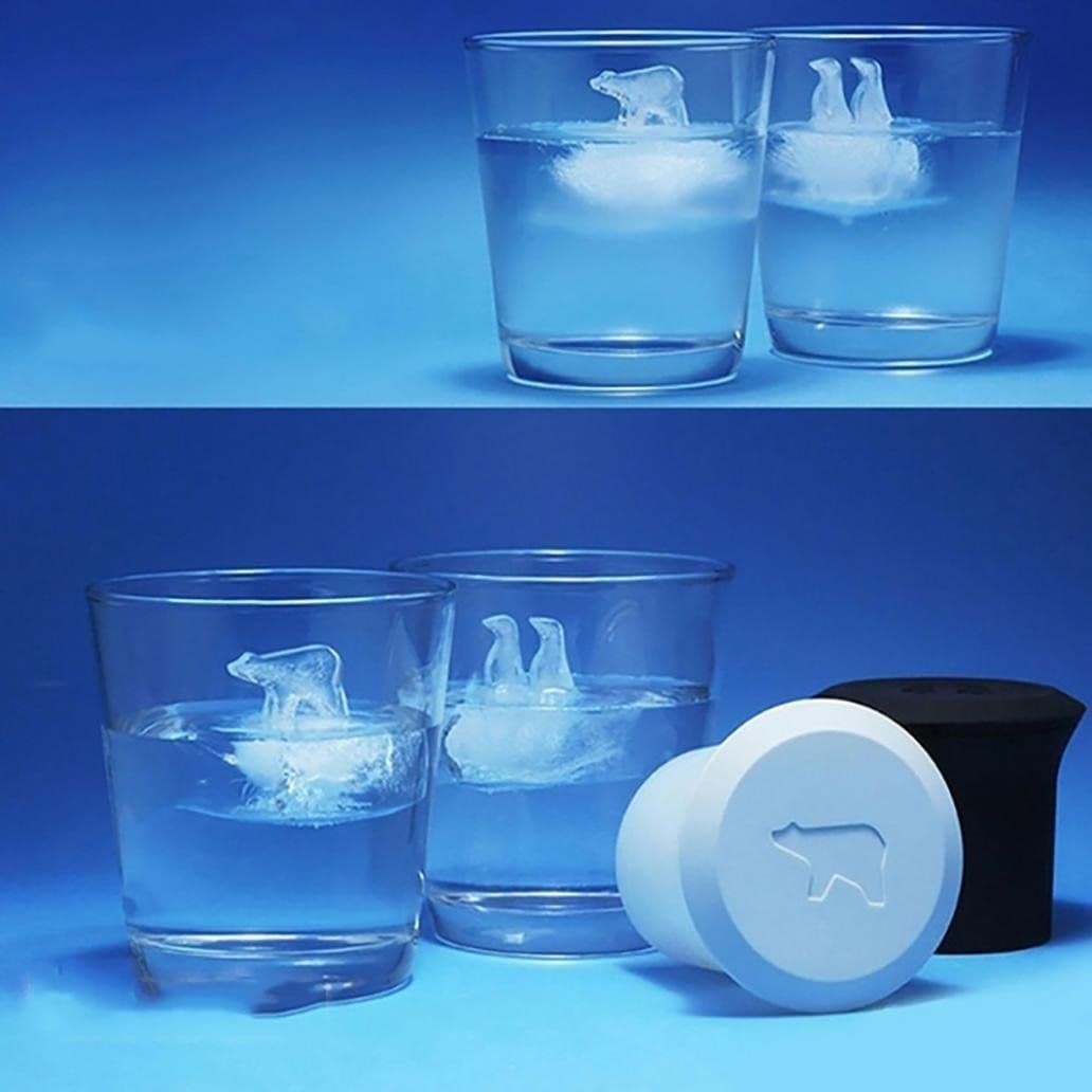 image-Polar Bear Penguin Jelly Chocolate Ice Cube Silicone Mold Maker Mould Tool