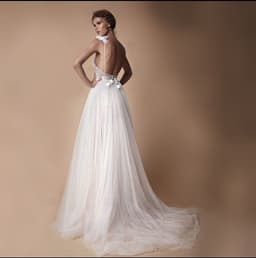 image-Angel Wedding Dress, Diamond Lace Collar, High Slit Bridal Tail, Open Back Light Wedding Dress