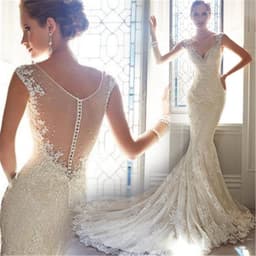image-Sexy Halter Brigade Shooting Seaside Beach Location Mermaid Tail Light Wedding Dress