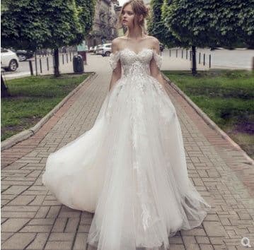 image-Angel Wedding Dress Sen-Line Super Fairy One-Shoulder Bridal Travel