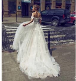 image-Angel Wedding Dress Sen-Line Super Fairy One-Shoulder Bridal Travel