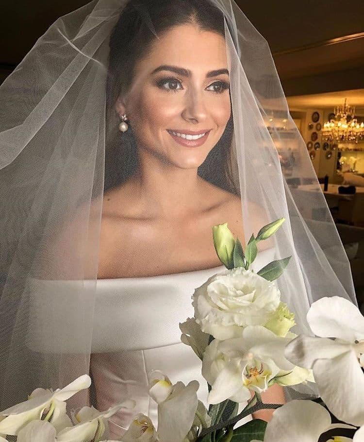 image-Simple A Line Wedding Dresses Satin Off The Shoulder Wedding Bridal Gowns Sweep Train Casual Dresses Zipper With Buttons Back