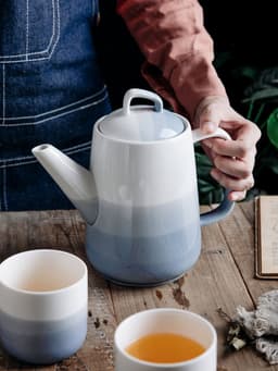 image-Nordic Household Cold Kettle Ceramic Large Capacity Cool Kettle Single Kettle High Temperature Resistant Cool White Kettle Large Teapot