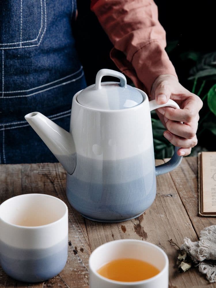 image-Nordic Household Cold Kettle Ceramic Large Capacity Cool Kettle Single Kettle High Temperature Resistant Cool White Kettle Large Teapot