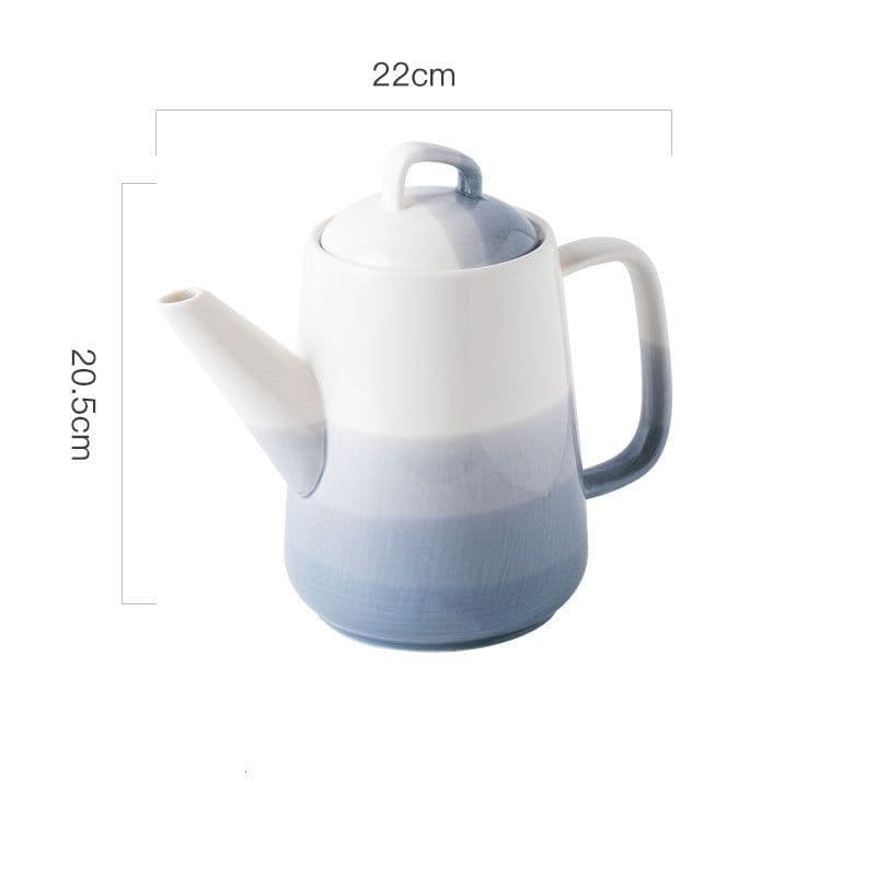 image-Nordic Household Cold Kettle Ceramic Large Capacity Cool Kettle Single Kettle High Temperature Resistant Cool White Kettle Large Teapot