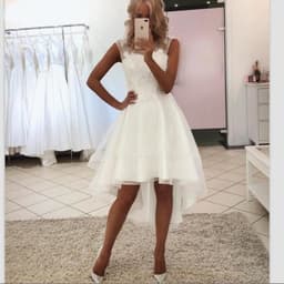 image-New Style Wedding Dress Short Front And Long Lace Simple Short