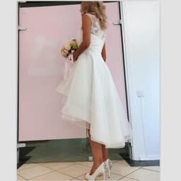 image-New Style Wedding Dress Short Front And Long Lace Simple Short