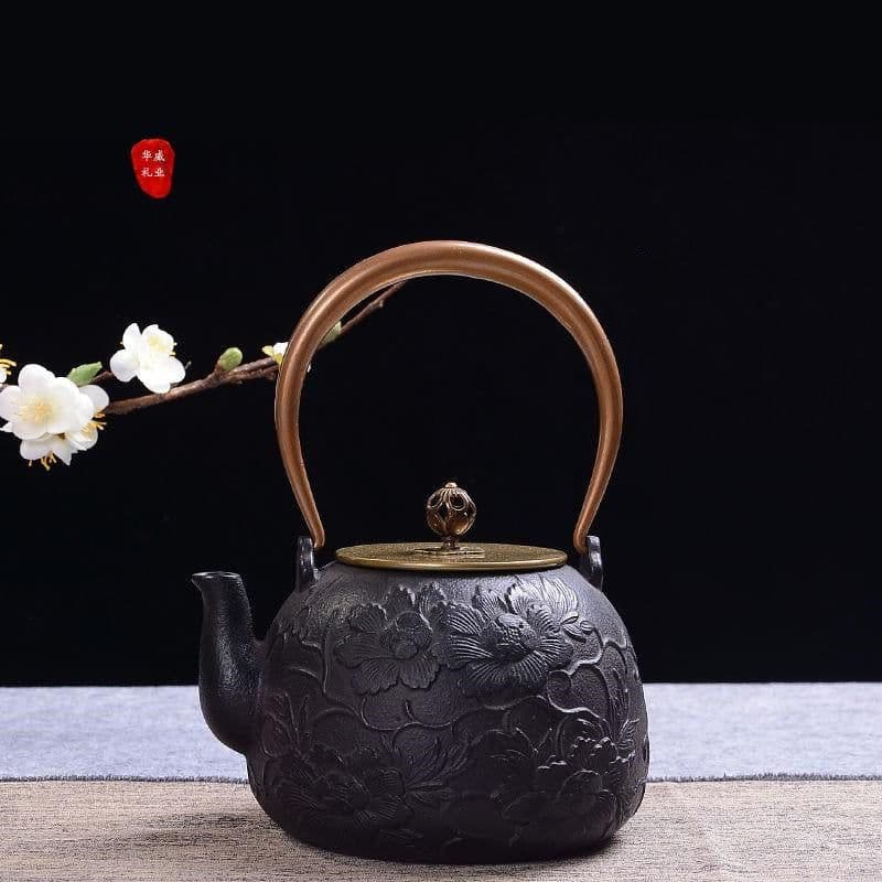 image-Particle Cast Iron Kettle Handmade Uncoated Kettle Kung Fu Tea Set