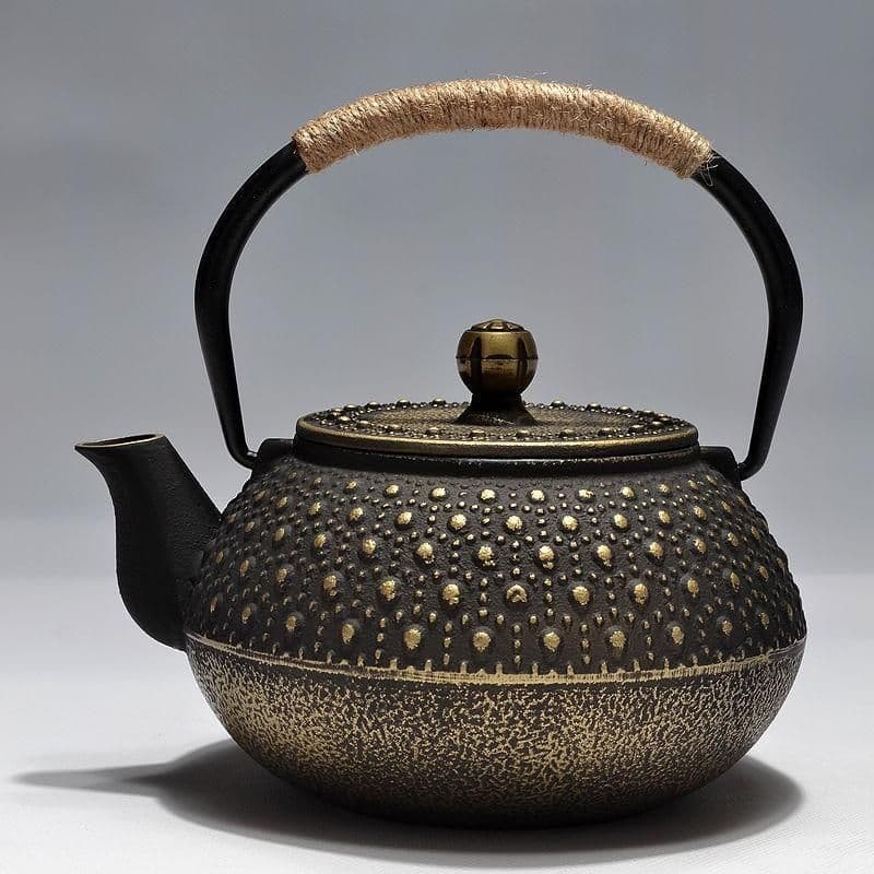 image-Particle Cast Iron Kettle Handmade Uncoated Kettle Kung Fu Tea Set