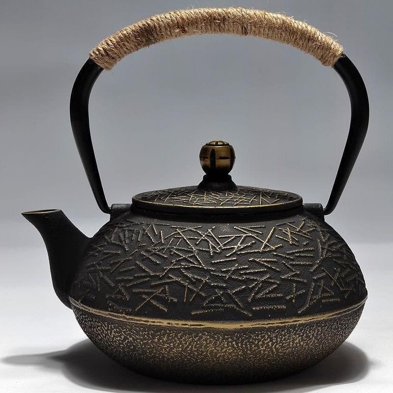 image-Particle Cast Iron Kettle Handmade Uncoated Kettle Kung Fu Tea Set