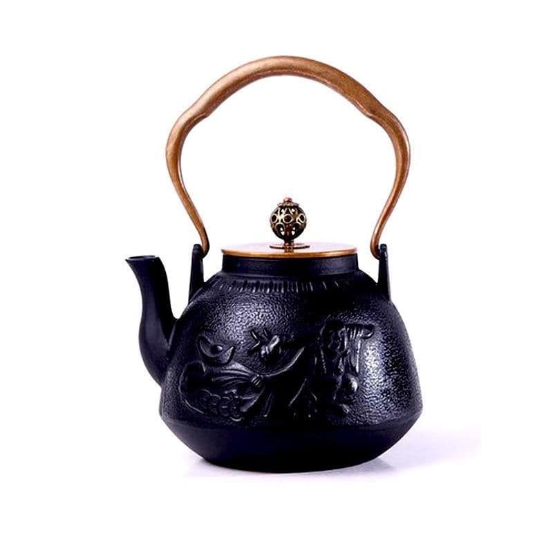 image-Particle Cast Iron Kettle Handmade Uncoated Kettle Kung Fu Tea Set