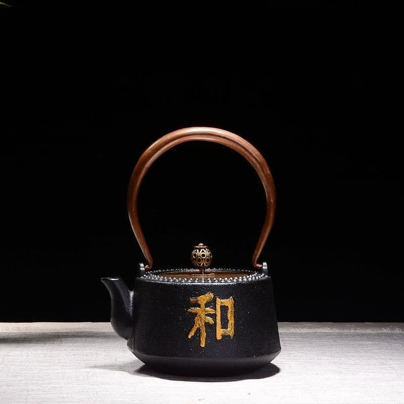 image-Particle Cast Iron Kettle Handmade Uncoated Kettle Kung Fu Tea Set