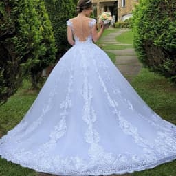 image-Wedding Dress White Vintage Lace Wedding Dress