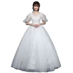 image-Large Size Wedding Dress Fat Bride Married Master Wedding Dress Was Thin And Simple Studio Covering Arms
