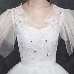 image-Large Size Wedding Dress Fat Bride Married Master Wedding Dress Was Thin And Simple Studio Covering Arms