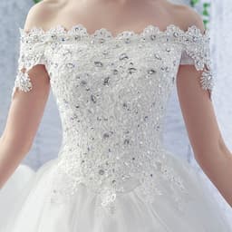 image-Wedding Dress Bride One-shoulder Trailing French Veil Hepburn Female