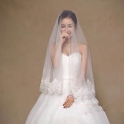 image-Wholesale White Bride Veil Cheap Wedding Accessories Ready To Ship