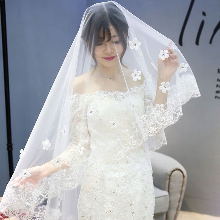image-New Style Veil Korean Lace Petal Veil