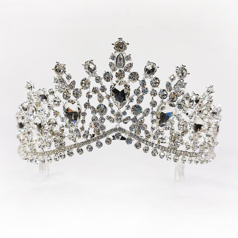 image-Rhinestone Crown Bridal Wedding Tiara Big Crown Wedding Tiara Crown