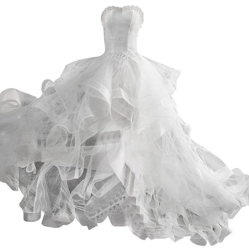 image-Short Front And Back Length Small Trailing Wedding Dress