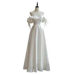 image-Satin Light Wedding Dress Bride French Super Fairy