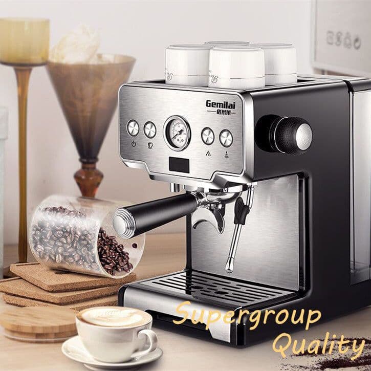 image-Italian Coffee Maker Home Small Semi-automatic Freshly Ground High Pressure Steam Milk Foam