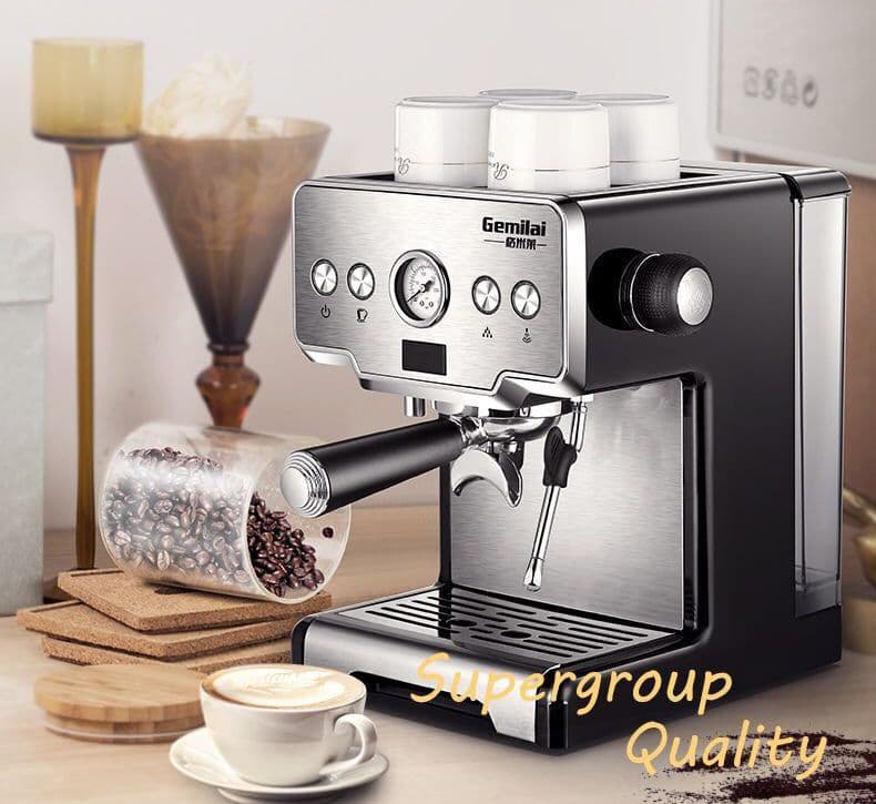 image-Italian Coffee Maker Home Small Semi-automatic Freshly Ground High Pressure Steam Milk Foam