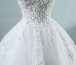image-High Waist Wedding Dress With Deep V-neck
